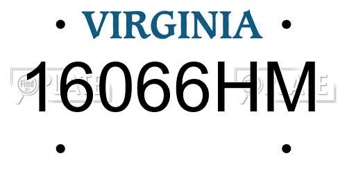 16066HM Virginia License Plate