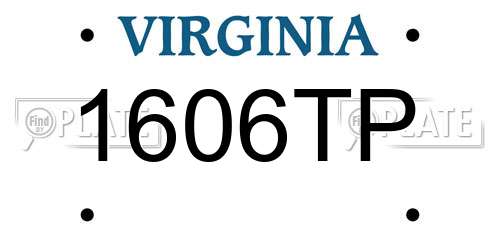 1606TP Virginia License Plate