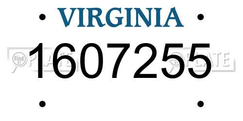 1607255 Virginia License Plate