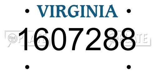 1607288 Virginia License Plate