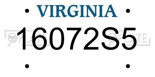 16072S5 Virginia License Plate