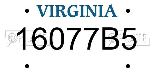 16077B5 Virginia License Plate