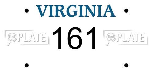 161 Virginia License Plate