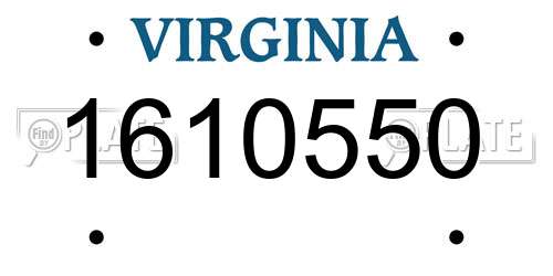 1610550 Virginia License Plate