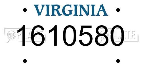 1610580 Virginia License Plate