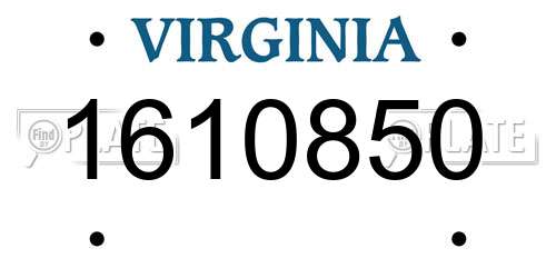 1610850 Virginia License Plate