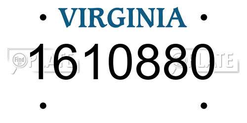 1610880 Virginia License Plate