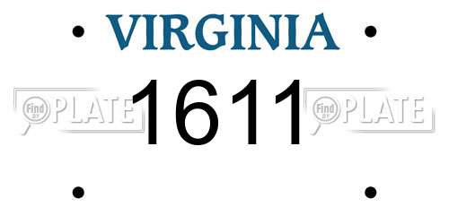 1611 Virginia License Plate