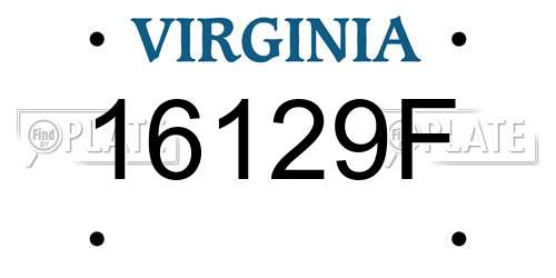 16129F Virginia License Plate