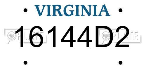 16144D2 Virginia License Plate