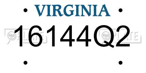 16144Q2 Virginia License Plate