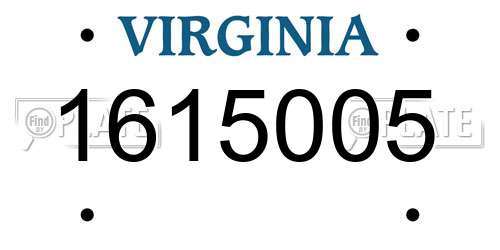 1615005 Virginia License Plate