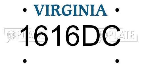 1616DC Virginia License Plate