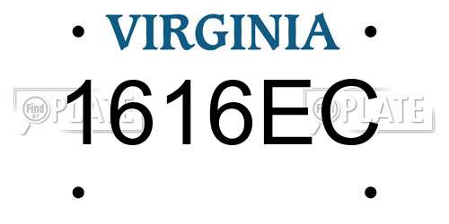 1616EC Virginia License Plate