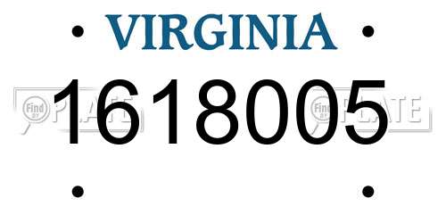 1618005 Virginia License Plate