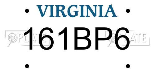 161BP6 Virginia License Plate