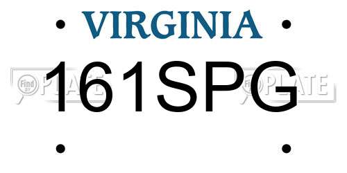 161SPG Virginia License Plate