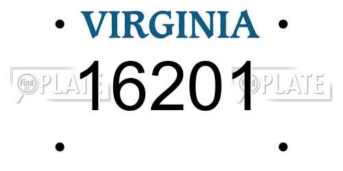 16201 Virginia License Plate