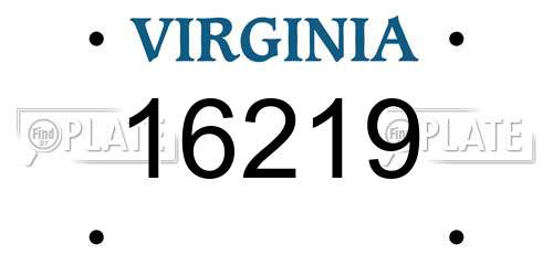16219 Virginia License Plate