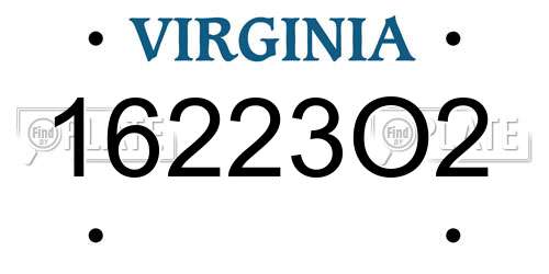 16223O2 Virginia License Plate