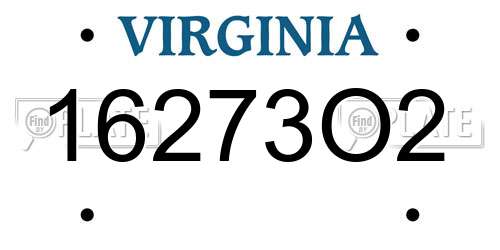 16273O2 Virginia License Plate