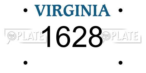1628 Virginia License Plate