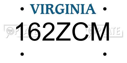 162ZCM Virginia License Plate