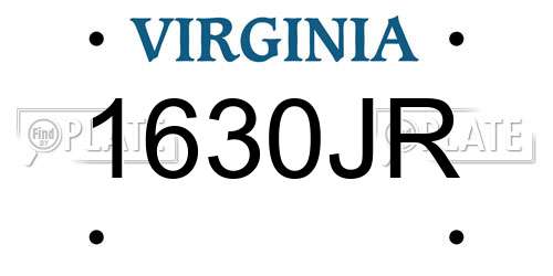 1630JR Virginia License Plate