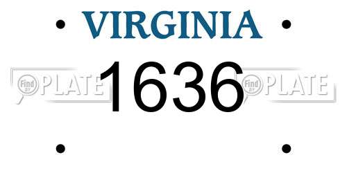 1636 Virginia License Plate
