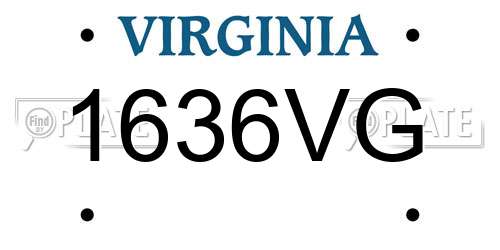 1636VG Virginia License Plate