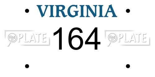 164 Virginia License Plate