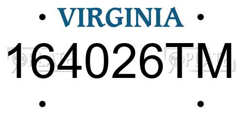 164026TM Virginia License Plate