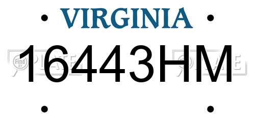 16443HM Virginia License Plate