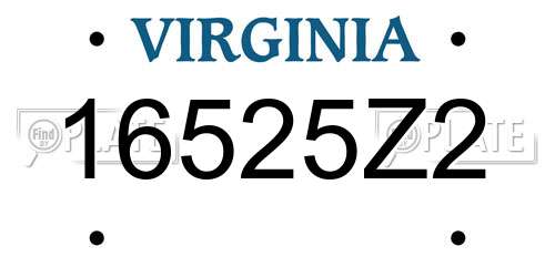 16525Z2 Virginia License Plate