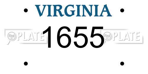1655 Virginia License Plate
