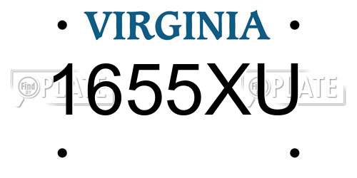 1655XU Virginia License Plate