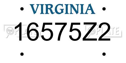 16575Z2 Virginia License Plate