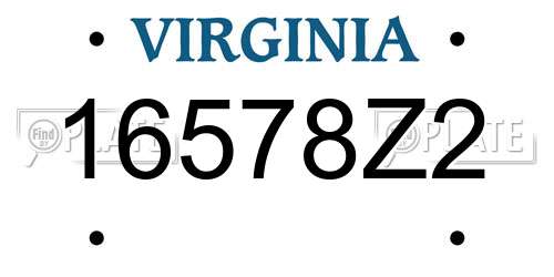 16578Z2 Virginia License Plate