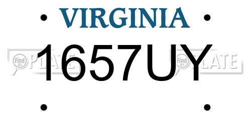 1657UY Virginia License Plate