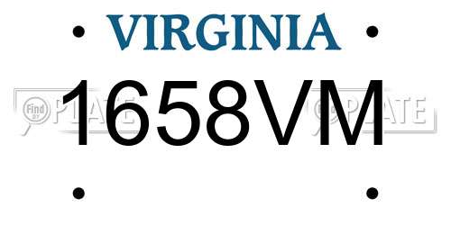 1658VM Virginia License Plate