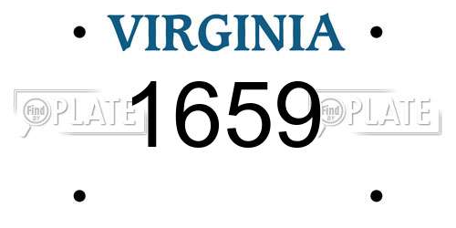 1659 Virginia License Plate