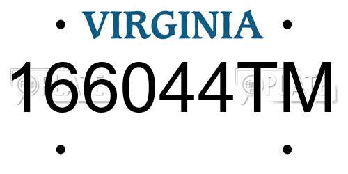 166044TM Virginia License Plate