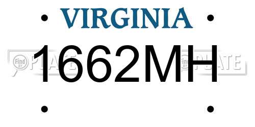1662MH Virginia License Plate