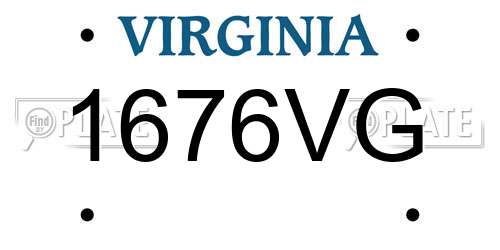 1676VG Virginia License Plate