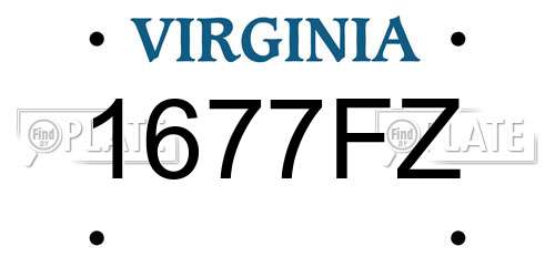 1677FZ Virginia License Plate