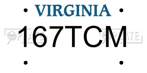 167TCM Virginia License Plate