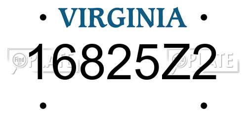 16825Z2 Virginia License Plate