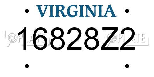 16828Z2 Virginia License Plate