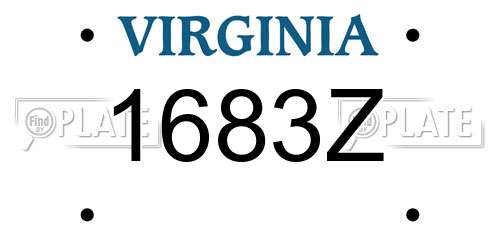 1683Z Virginia License Plate