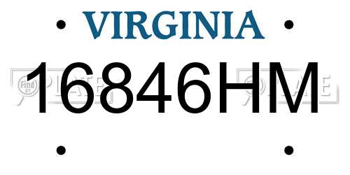 16846HM Virginia License Plate